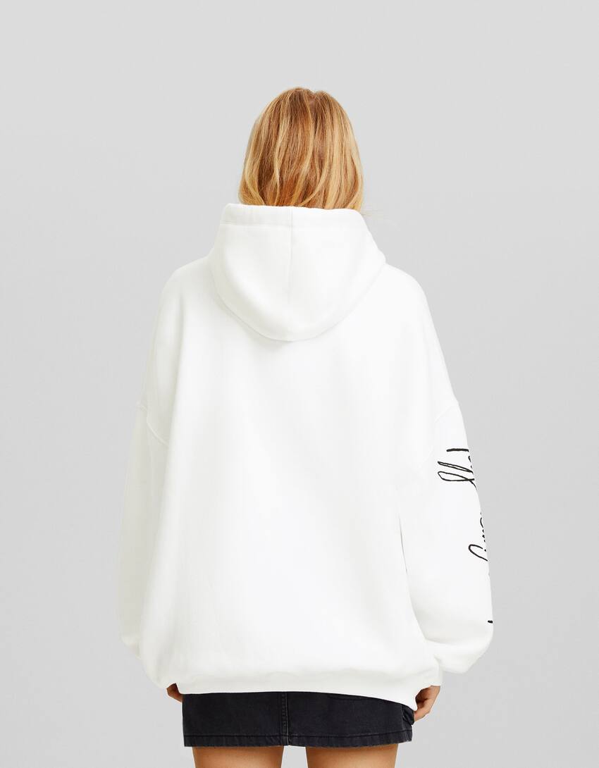 Tupac print hoodie-Off white-1