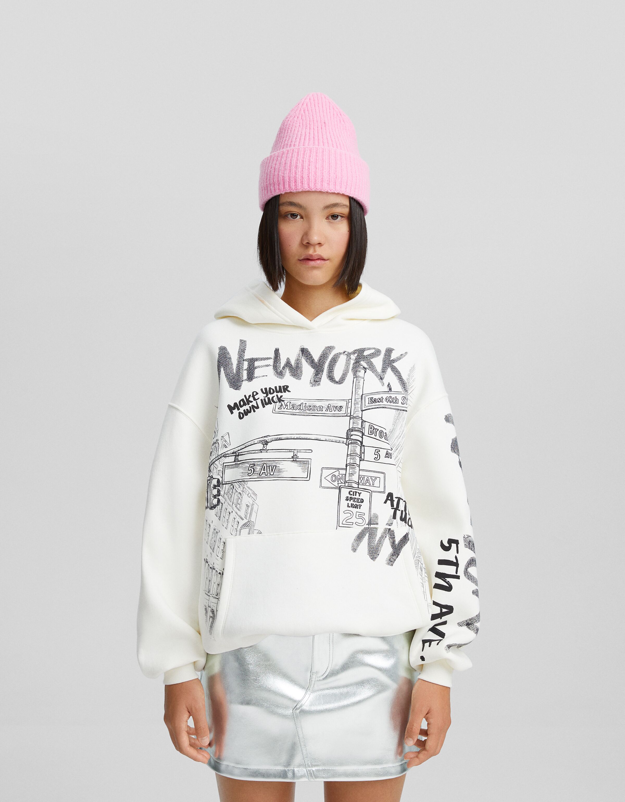 Sudadera capucha print New York Sudaderas y jers is Mujer