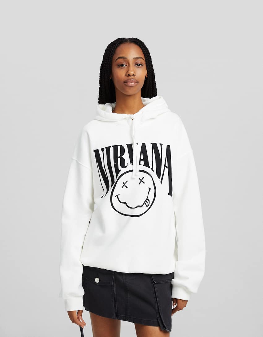 Printed Nirvana hoodie-White-0