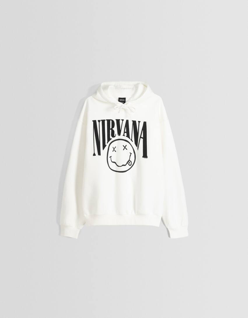 Printed Nirvana hoodie-White-4