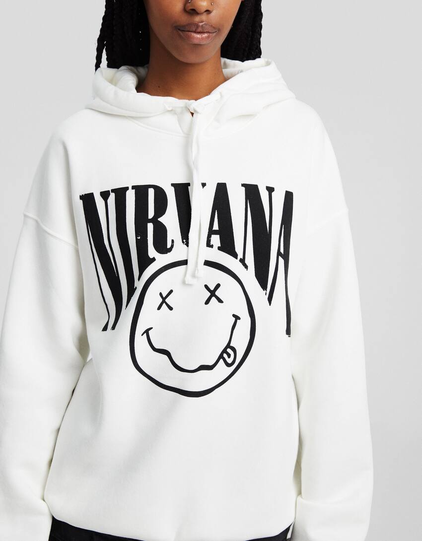 Printed Nirvana hoodie-White-2