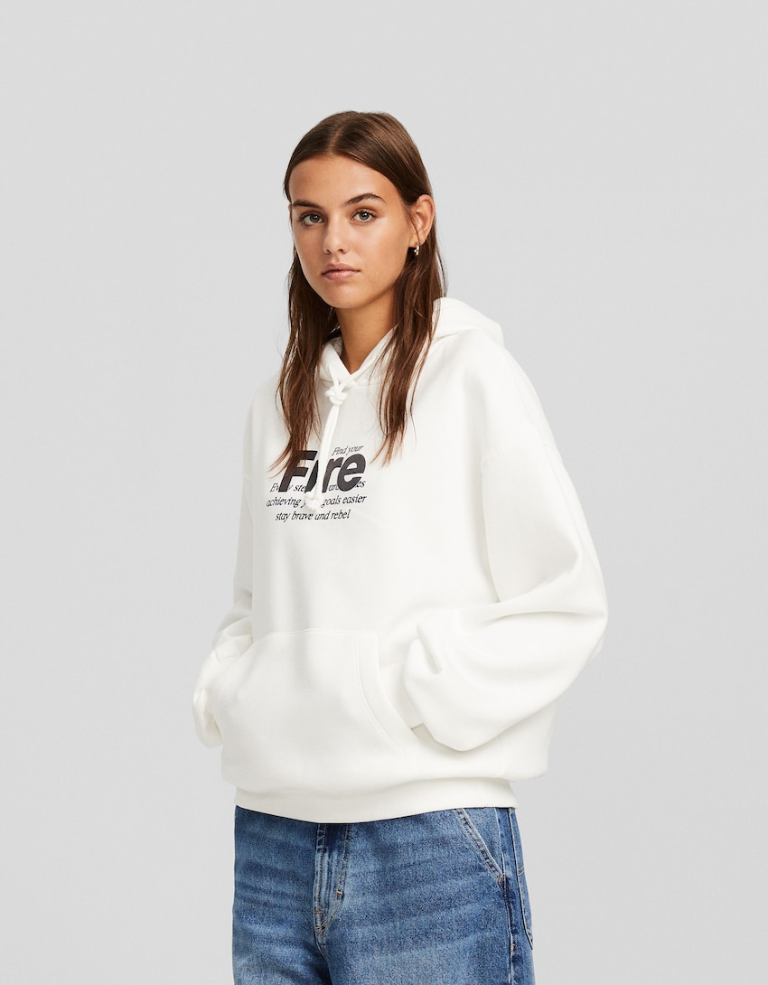 Printed oversize hoodie - BSK Teen | Bershka