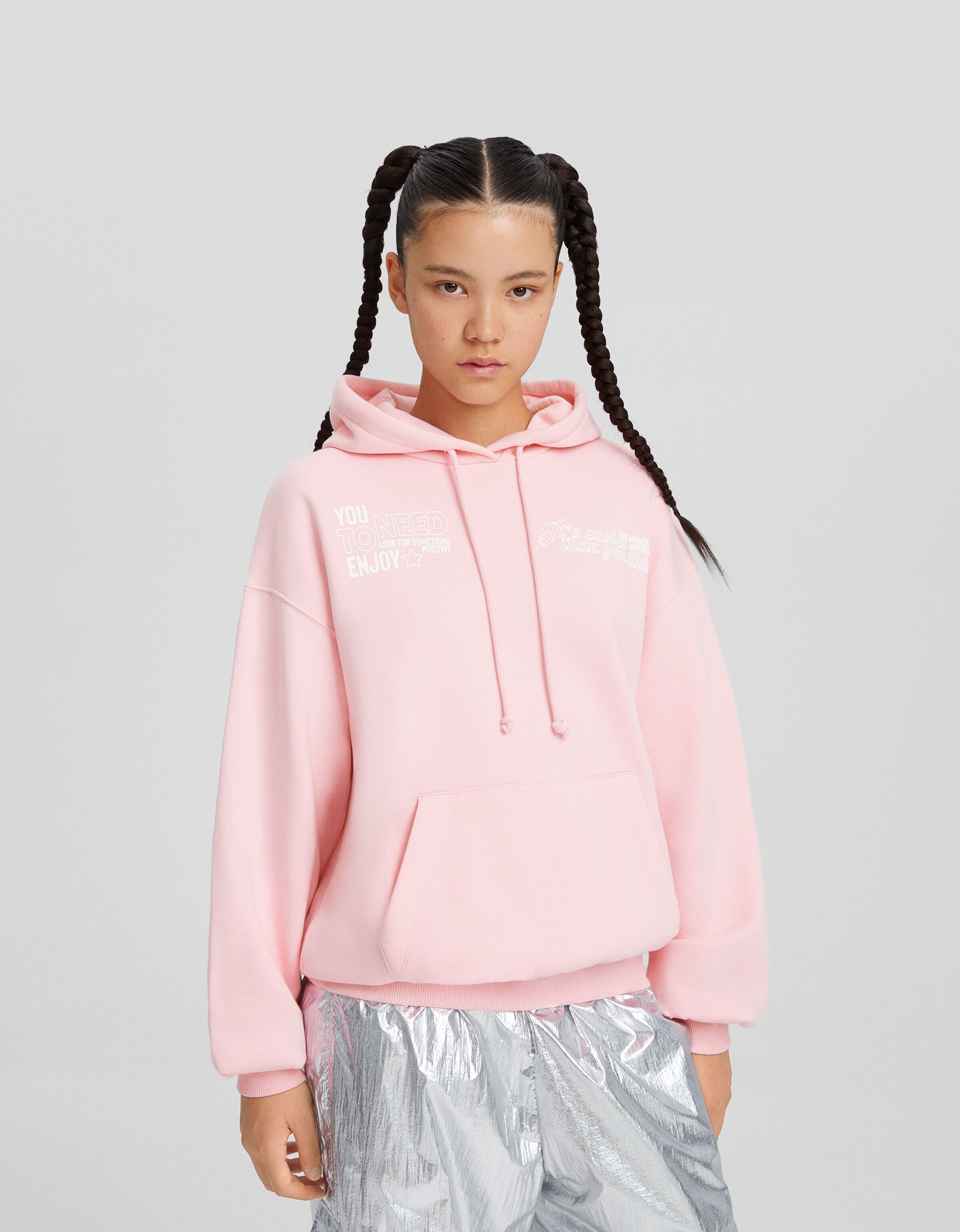 Printed oversize hoodie - Sweatshirts and hoodies - BSK Teen | Bershka