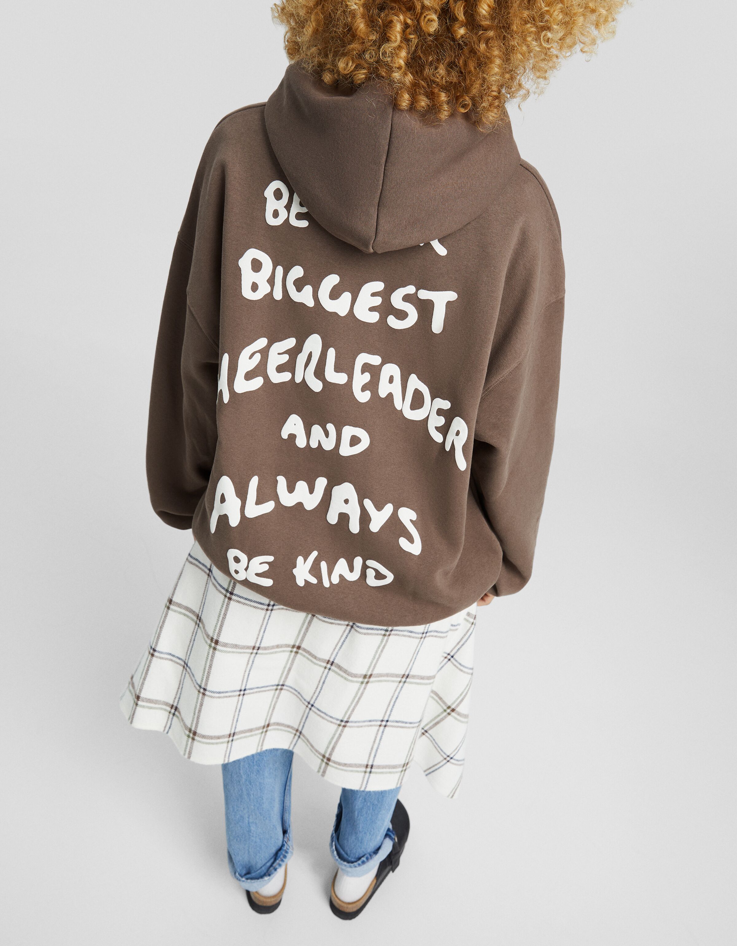 Sweat capuche imprimé-Marron-2