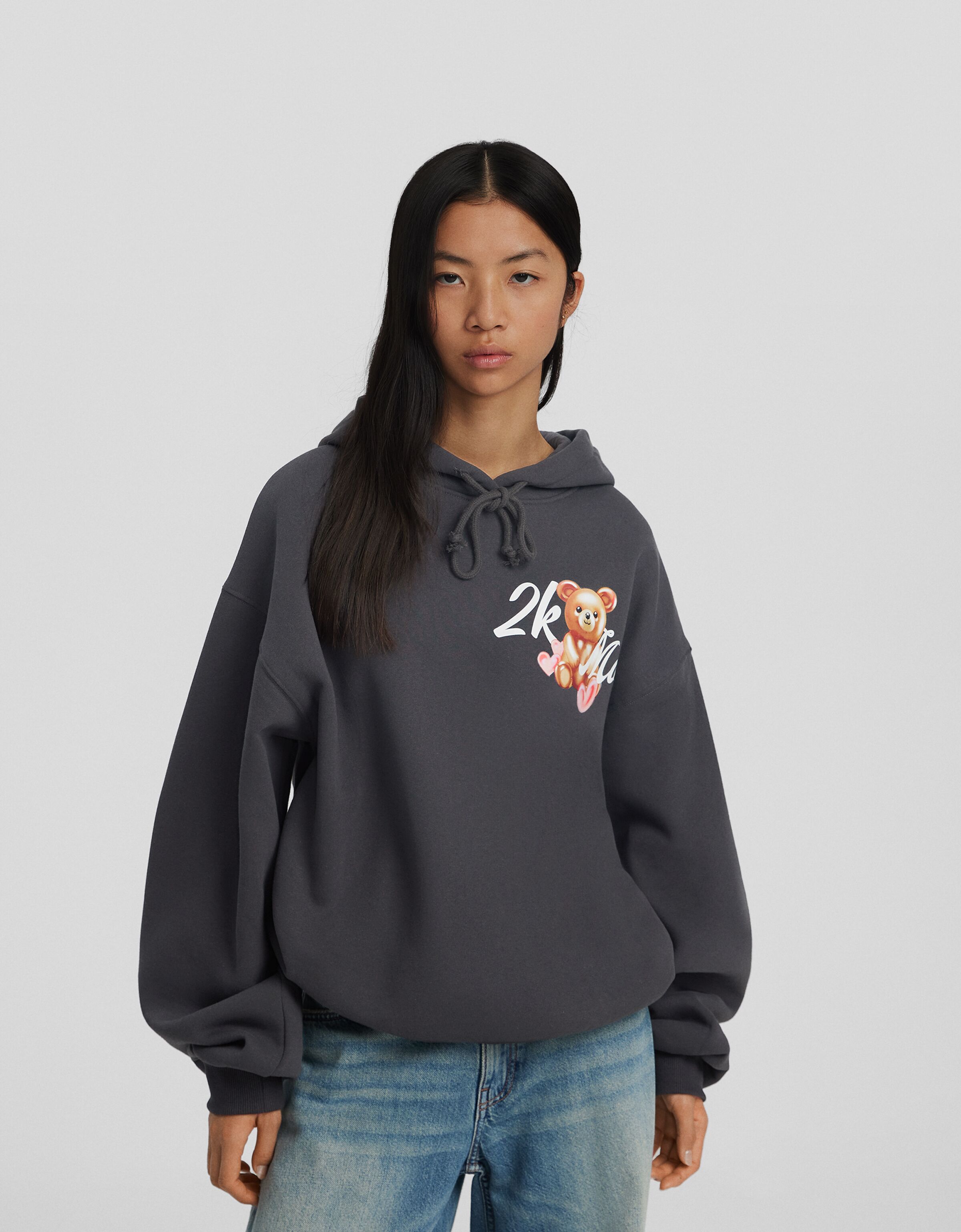 Felpa cappuccio stampa Felpe e maglie BSK Teen Bershka