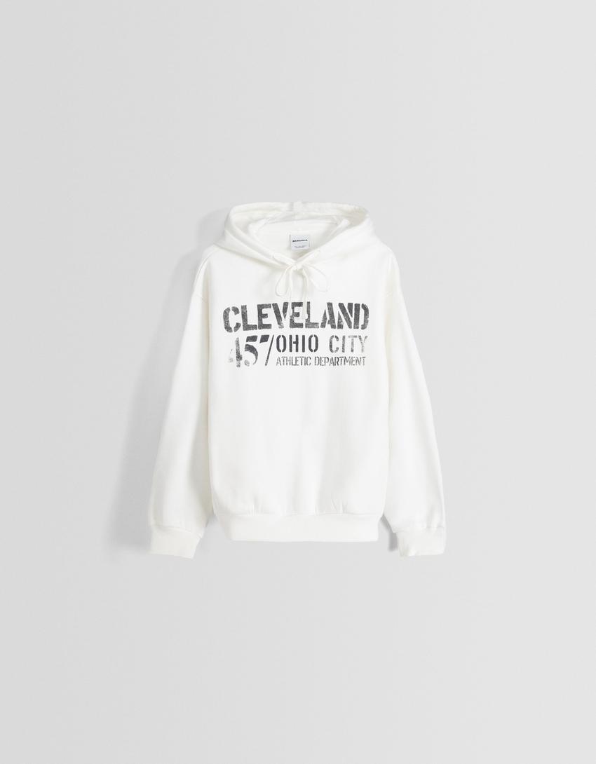 Sweatshirt capuz padrão-Cru-4