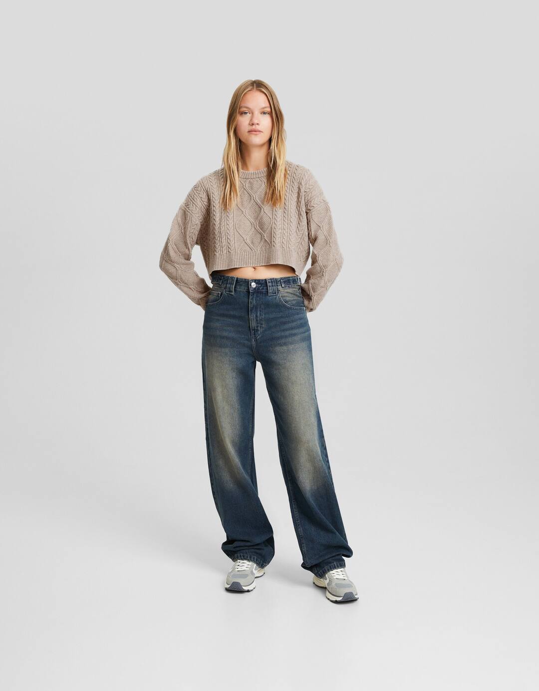 Cable-knit sweater