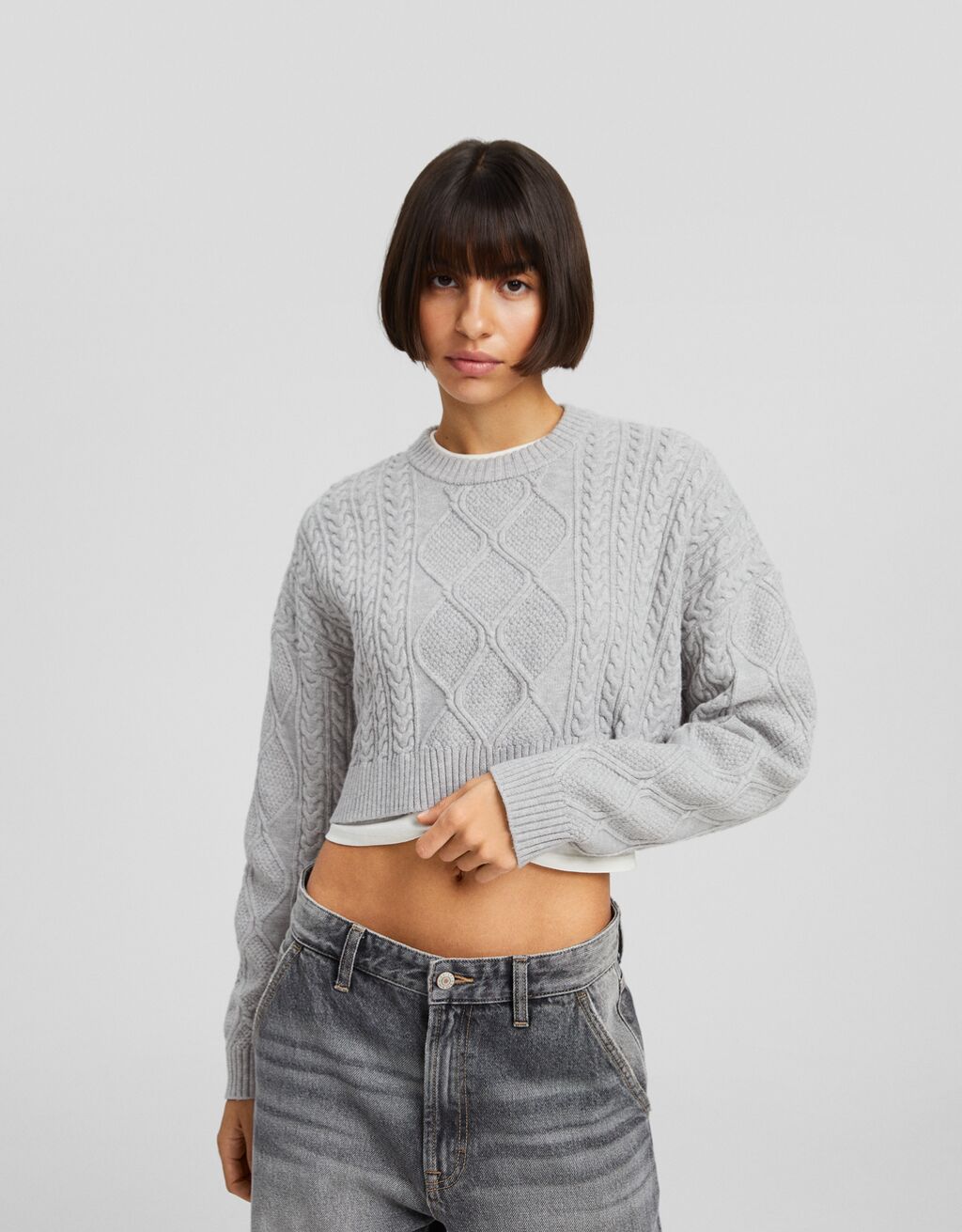Cable-knit sweater - Women | Bershka