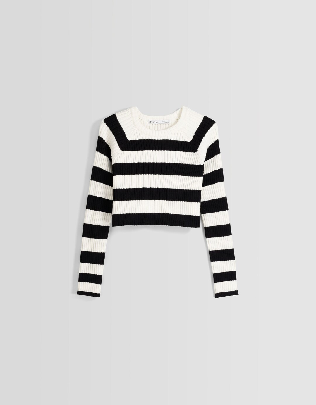 Ribbed knit cotton blend sweater