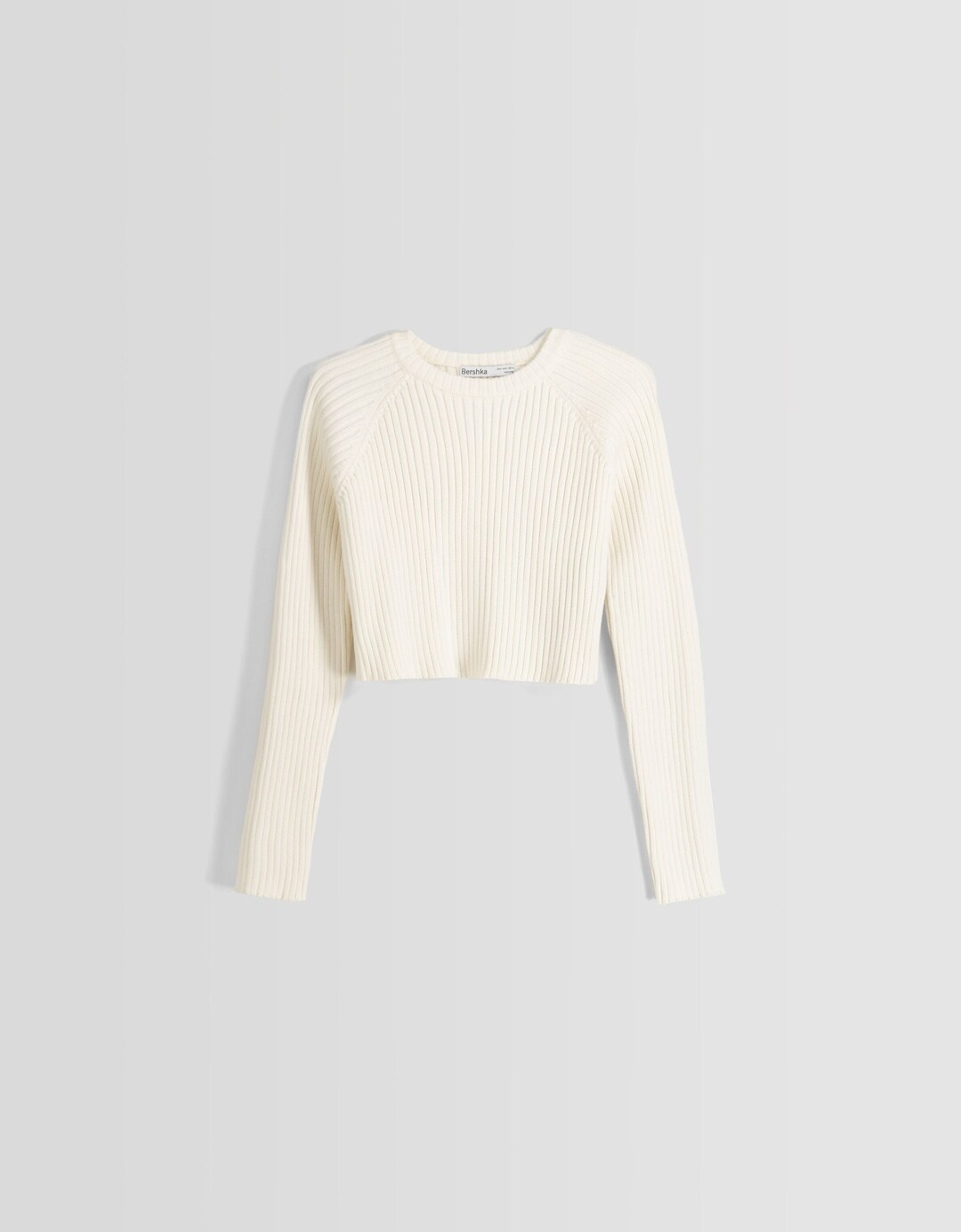 Ribbed knit cotton blend sweater