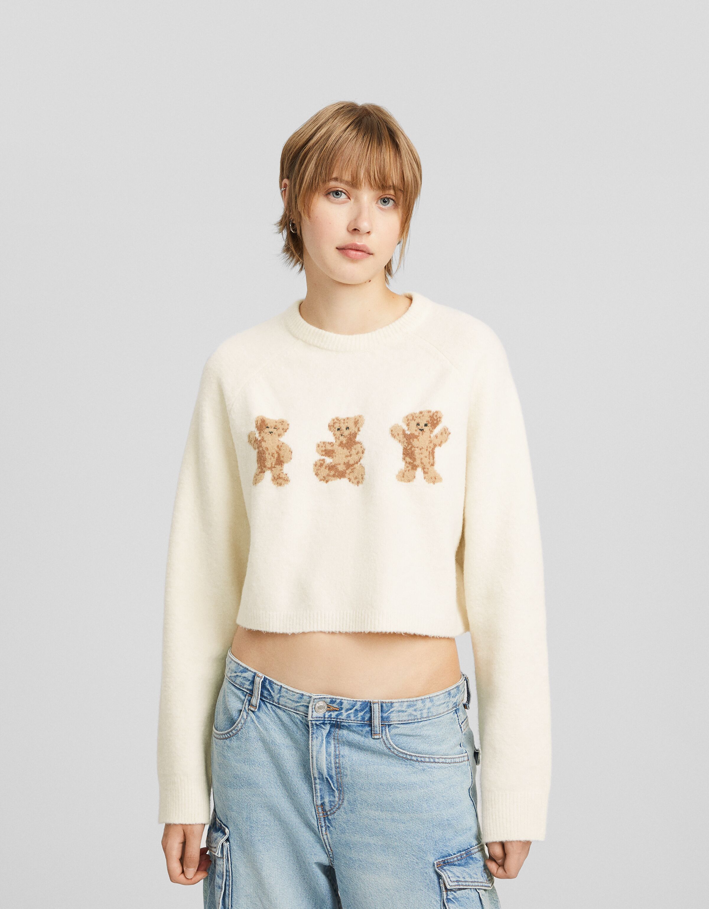 Bershka on sale white jumper