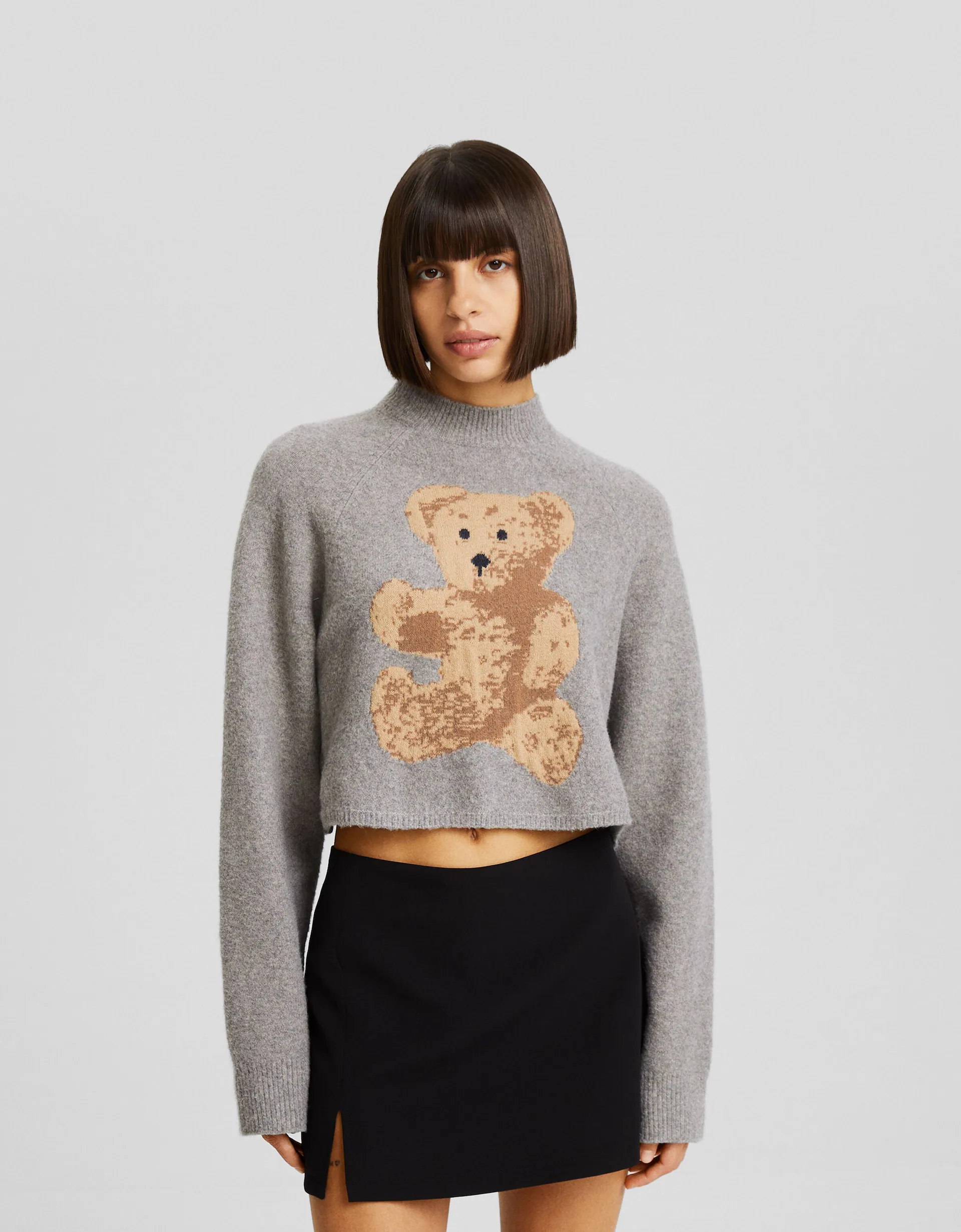 teddy bear ribbed-knit jumper
