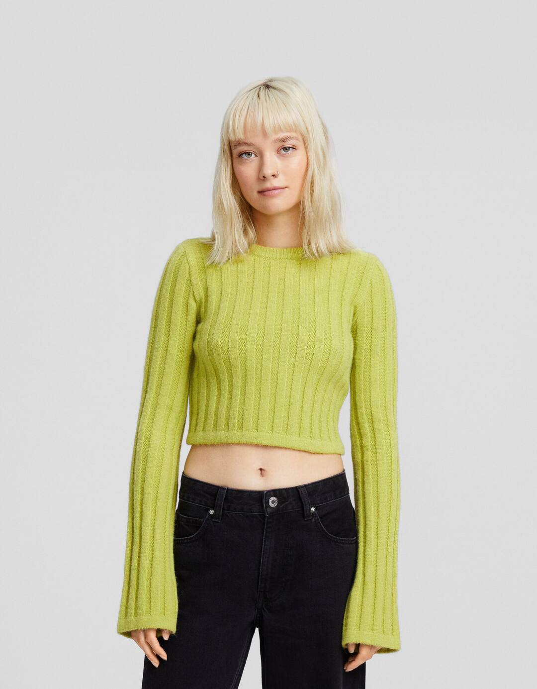 Ribbed cropped sweater