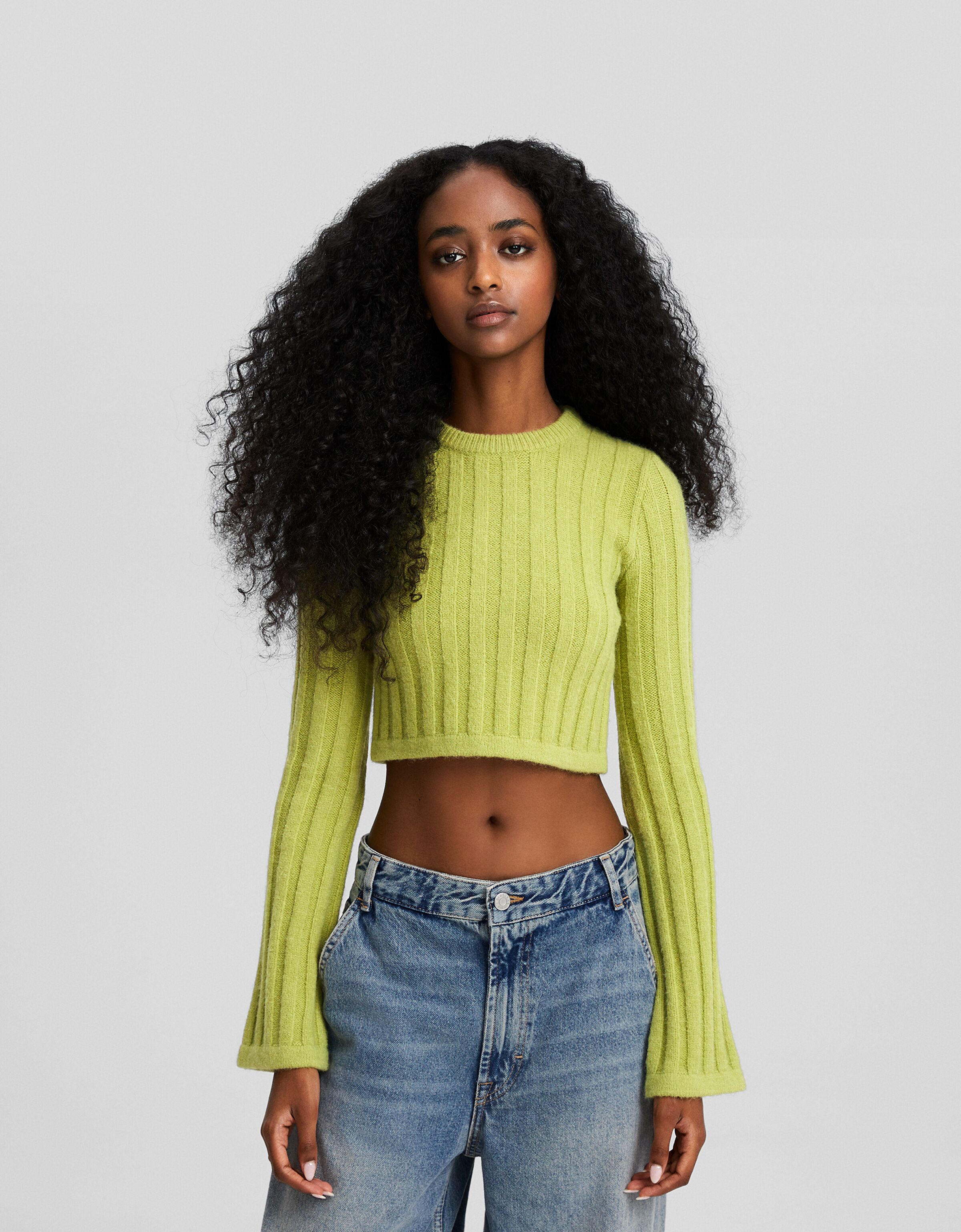 Cropped discount neon sweater