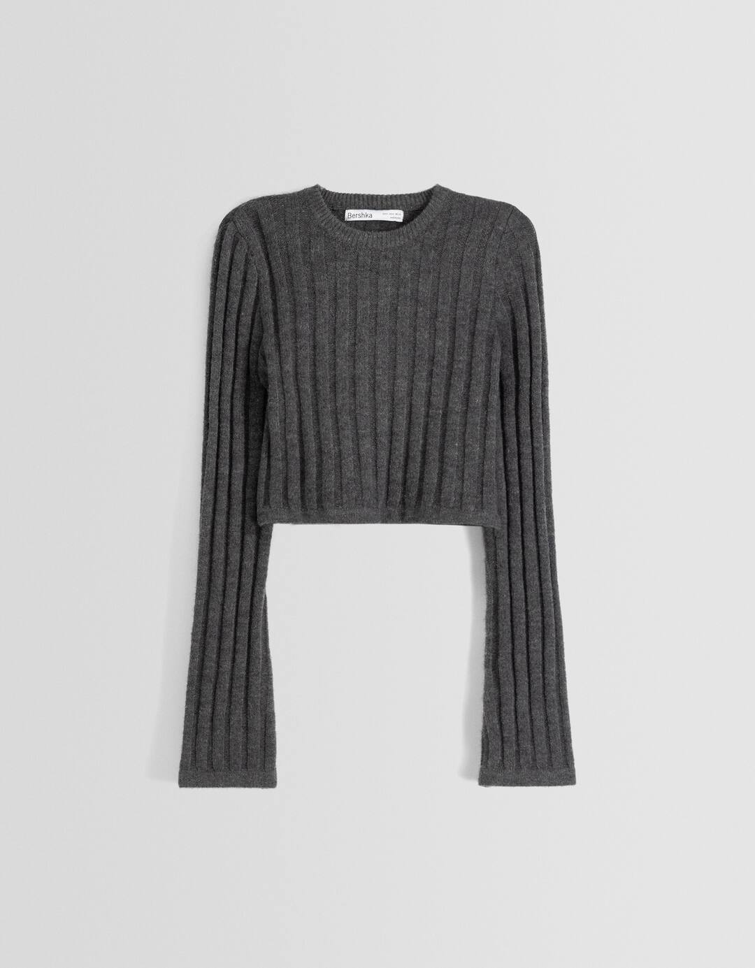 Sweater cropped nervuras