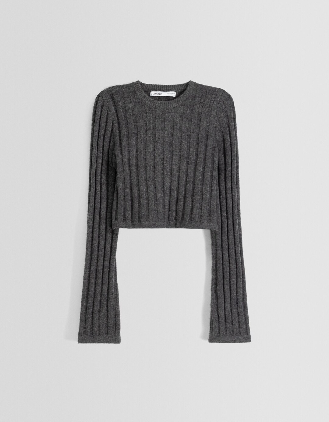 Krótki sweter z prążkowanej piki