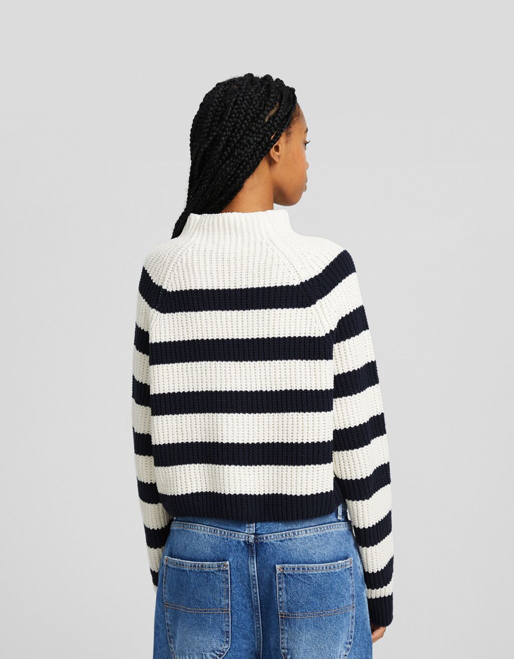 High neck chenille sweater