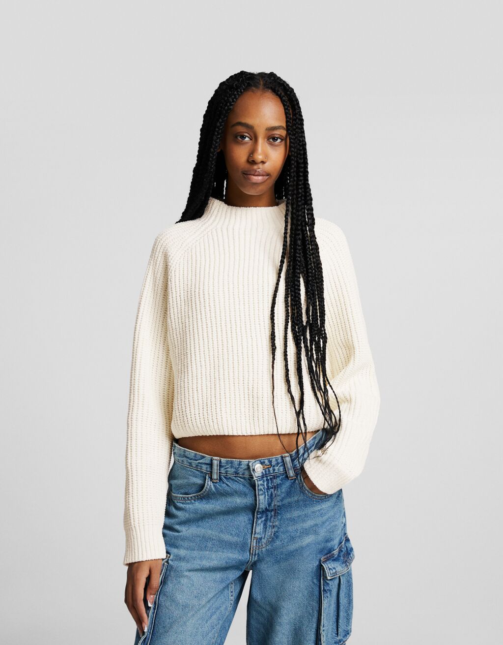 High neck chenille sweater - Sweatshirts and sweaters - BSK Teen
