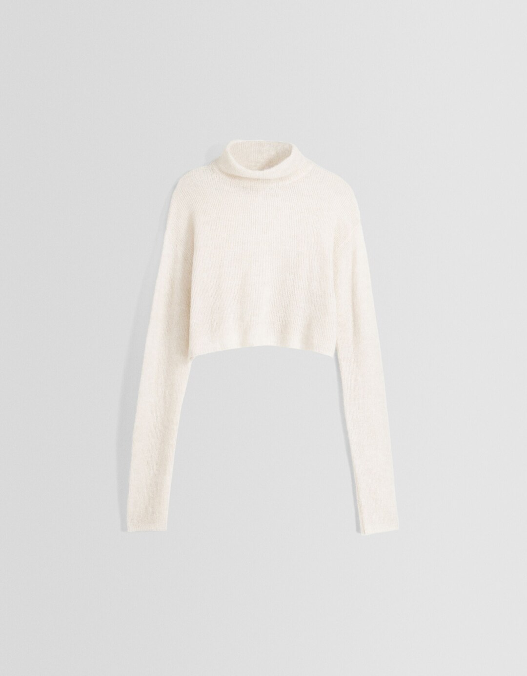 Sheer cropped high neck sweater