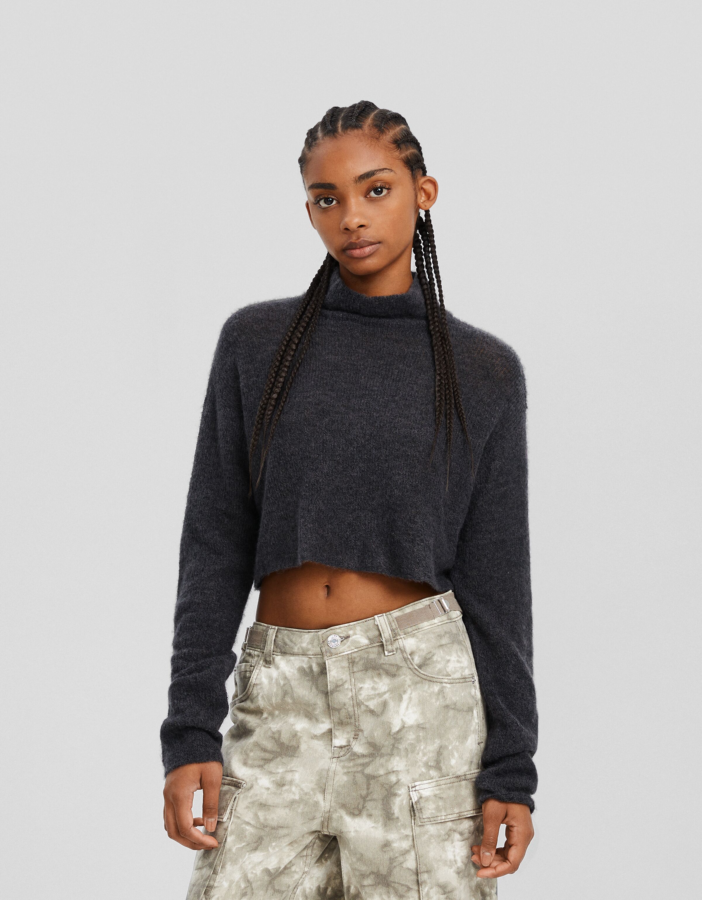 Sheer turtleneck sweater top