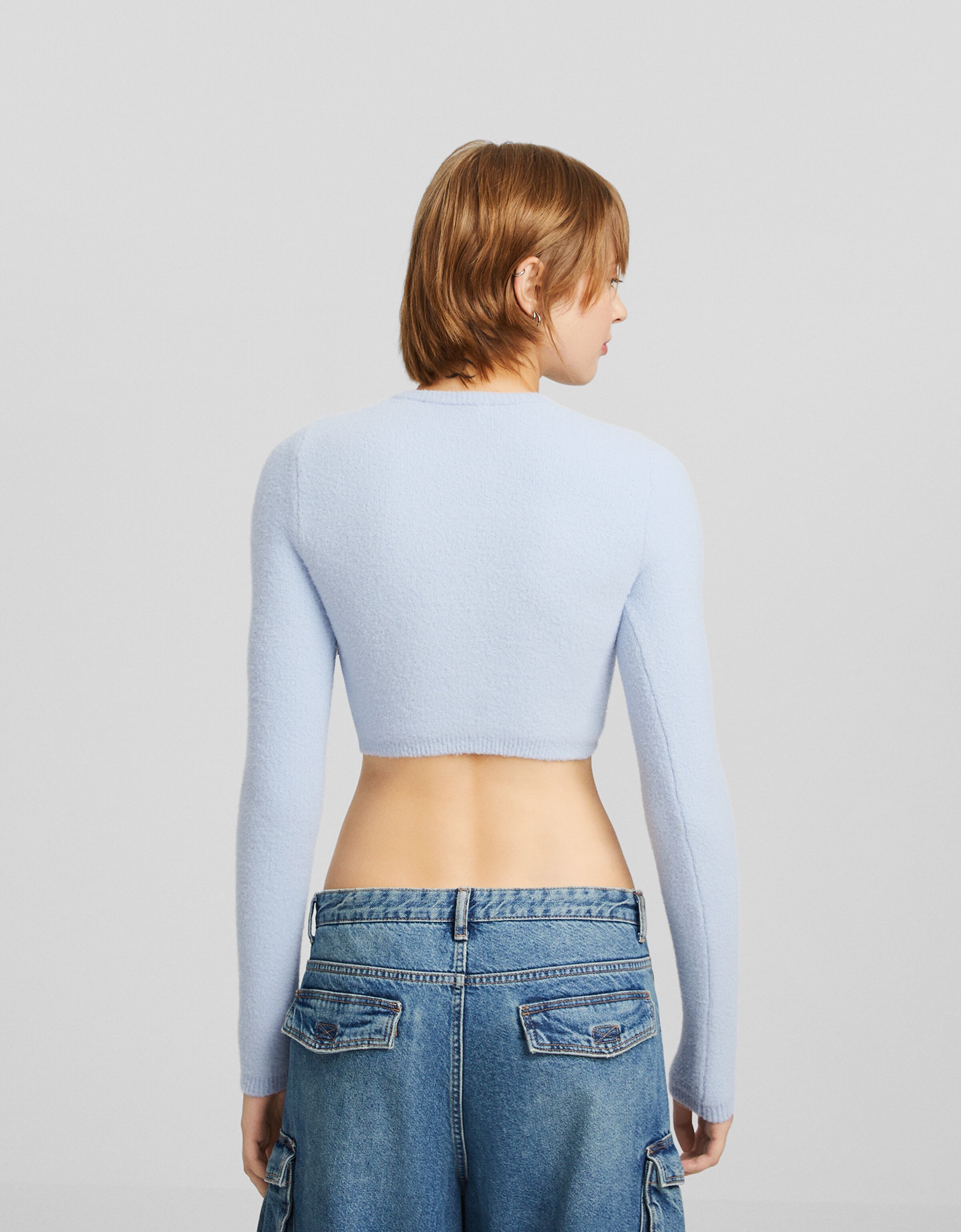 Cropped faux fur sweater Sweatshirts and sweaters BSK Teen