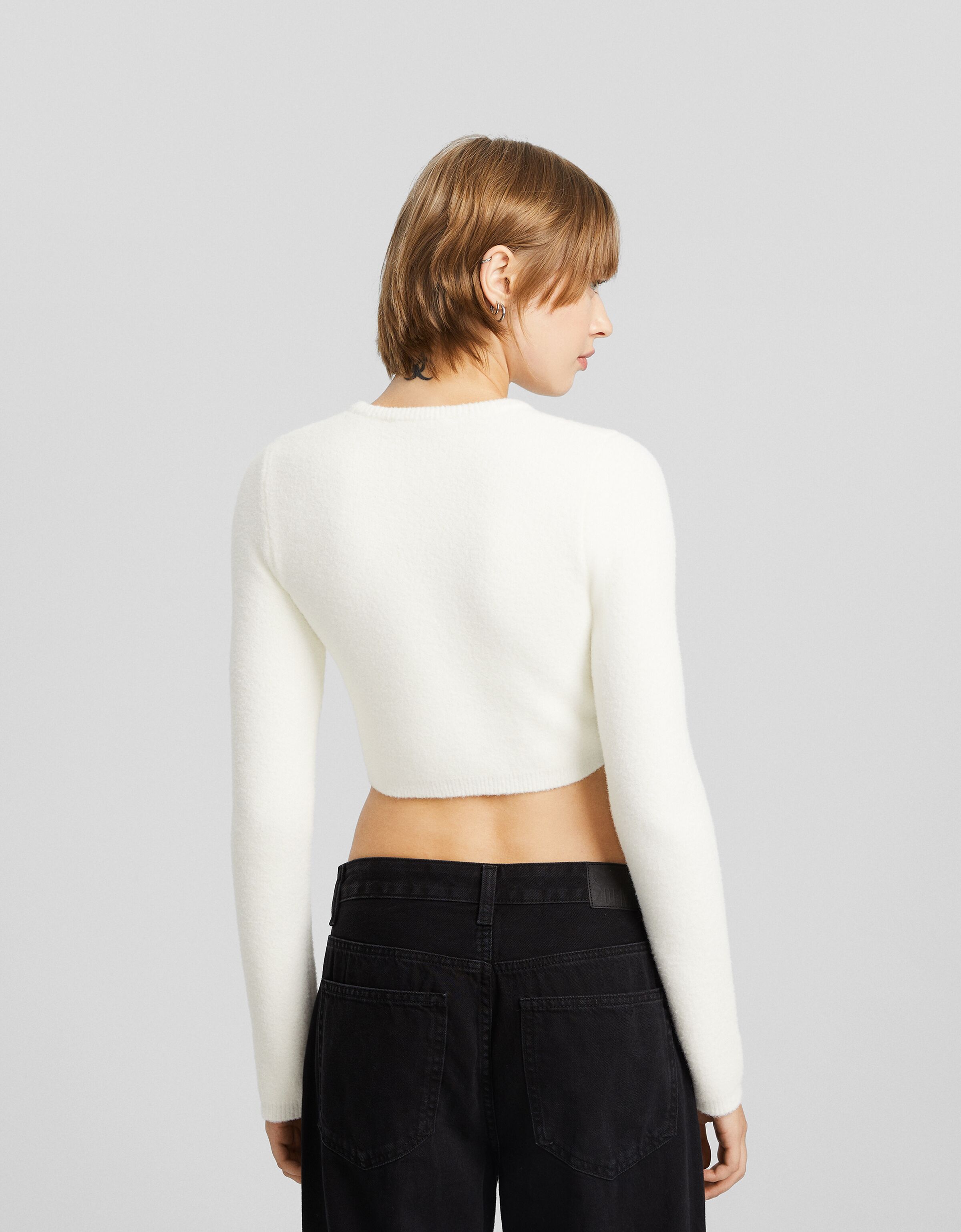 Cropped shop fur sweater