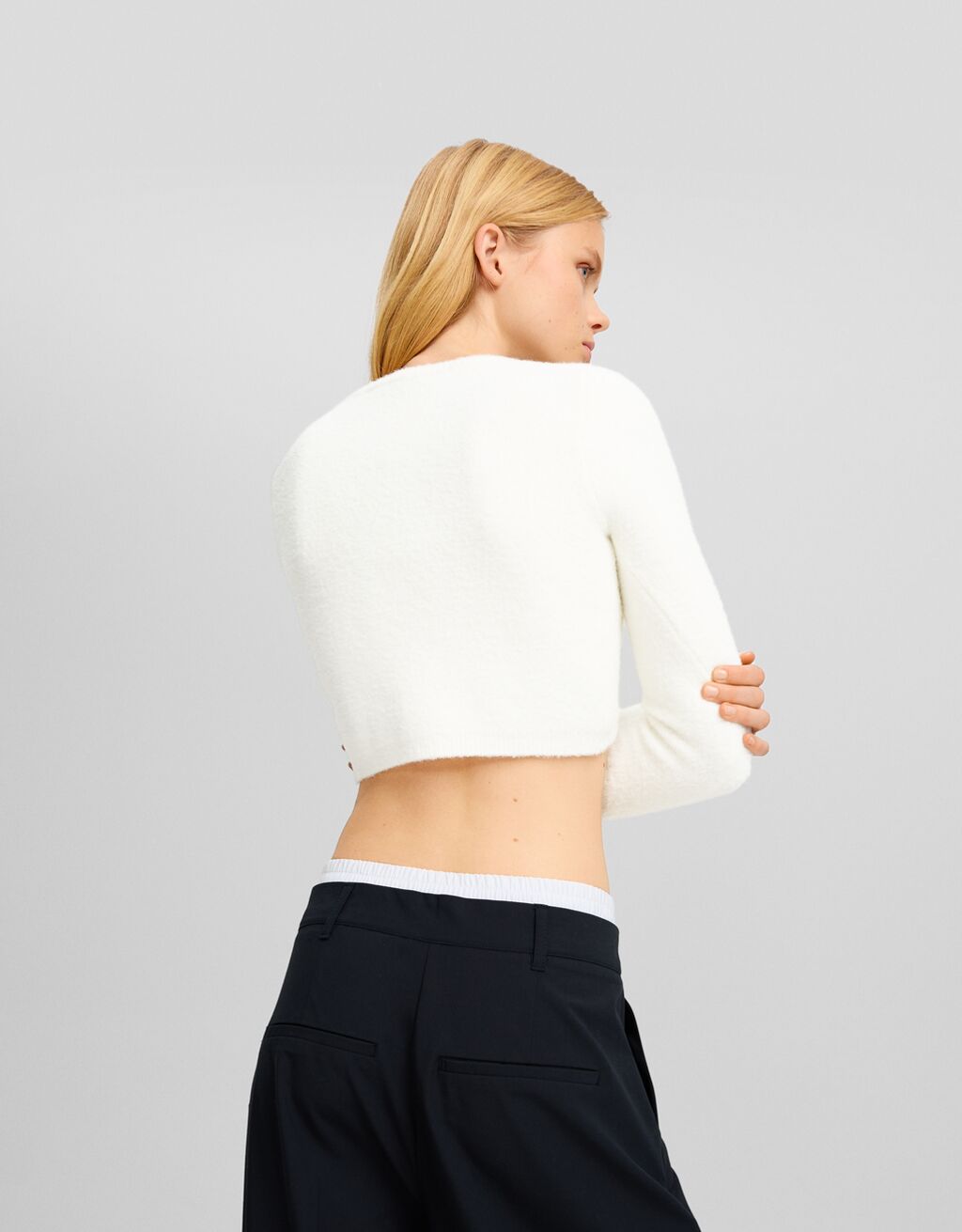 Faux fur crop sweater 2025