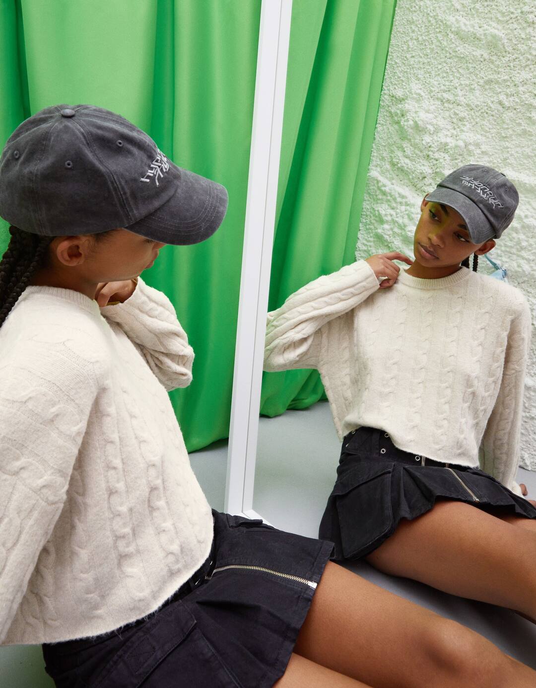 Boxy fit high neck sweater