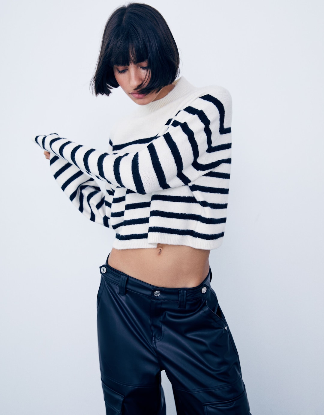 Boxy fit high neck sweater