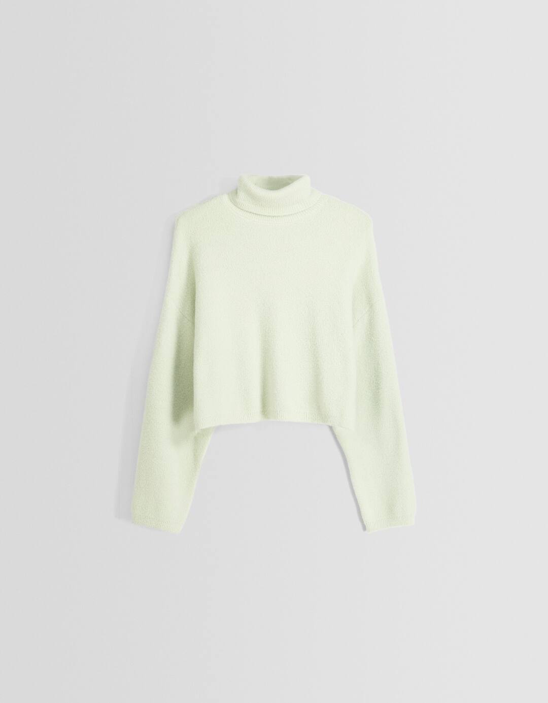 Cropped high neck sweater