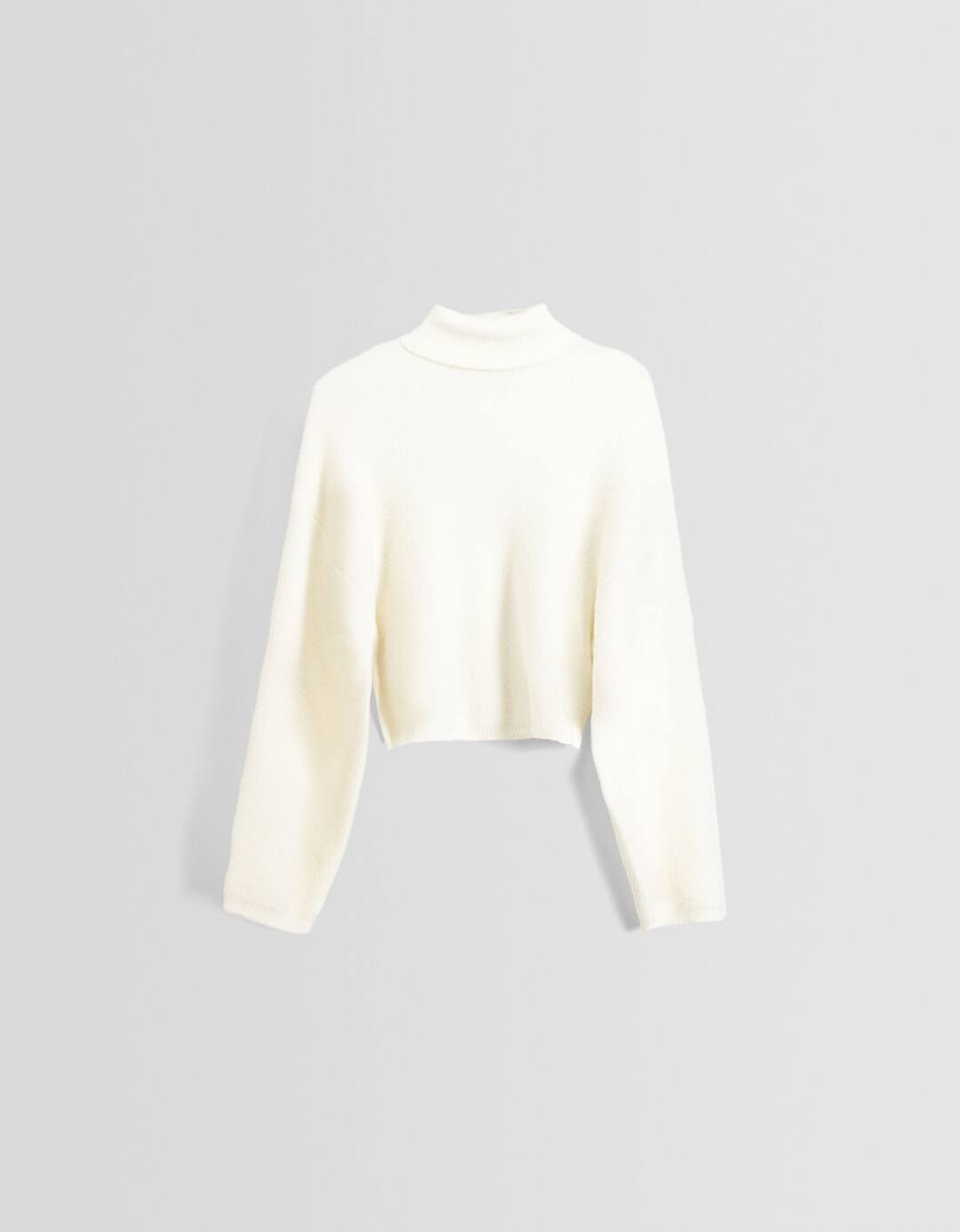 Cropped high neck sweater