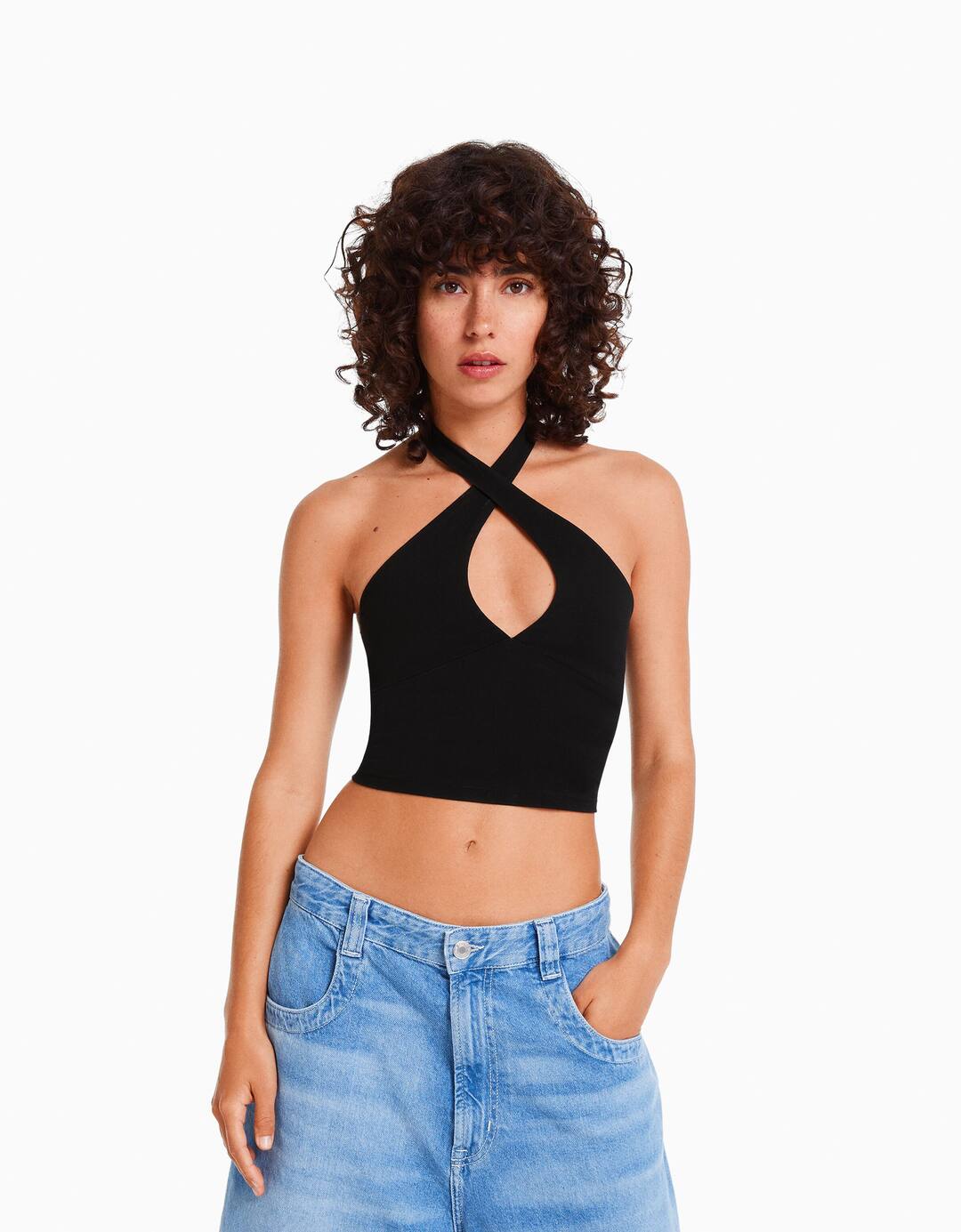 Crossover strappy T-shirt