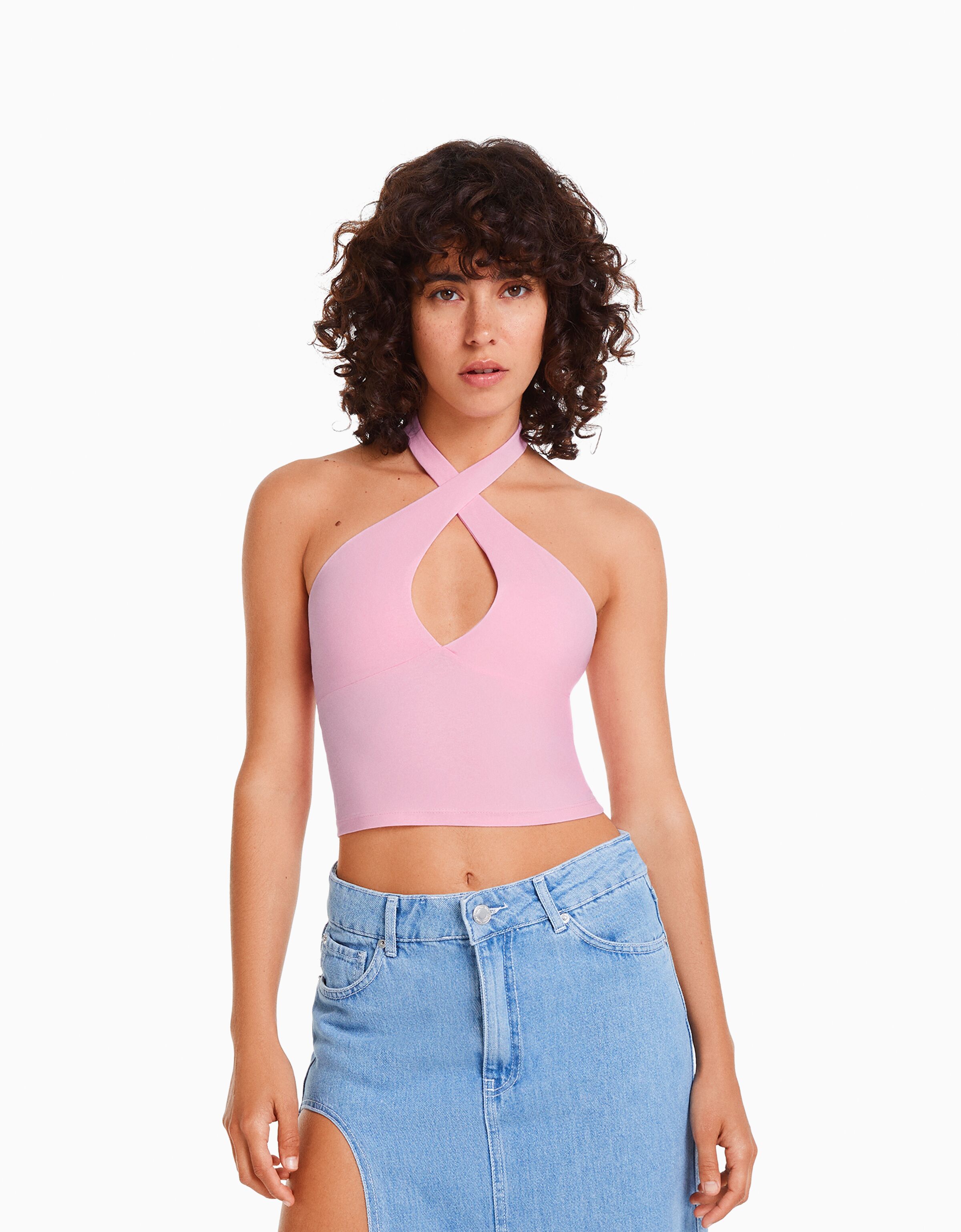 Bershka 2024 top rosa