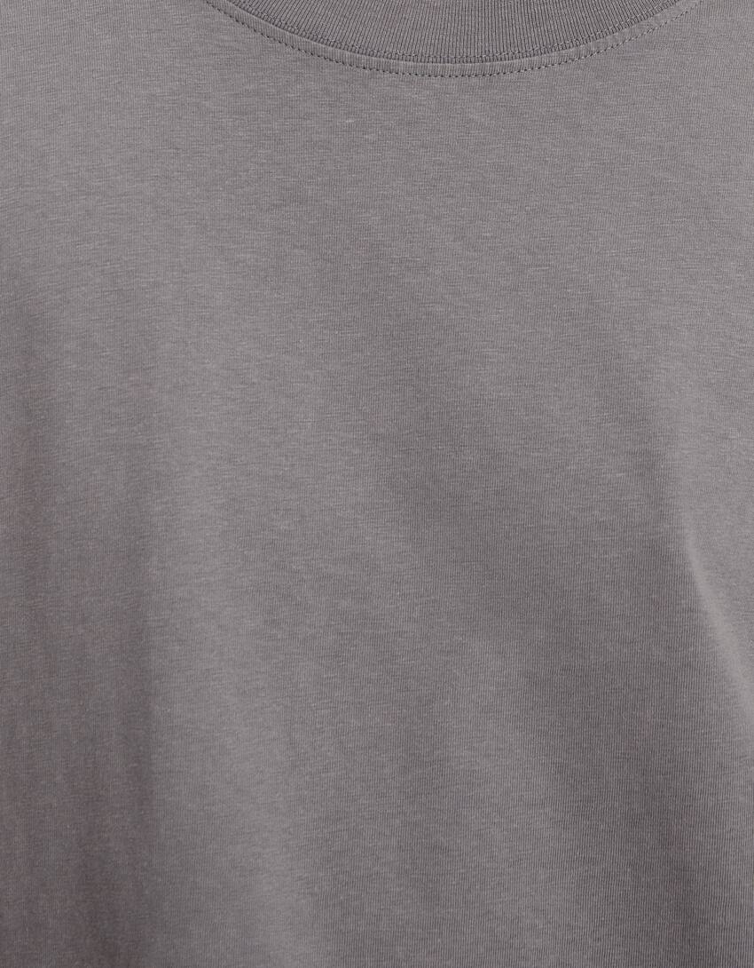 Oversized short sleeve T-shirt-Grey-6