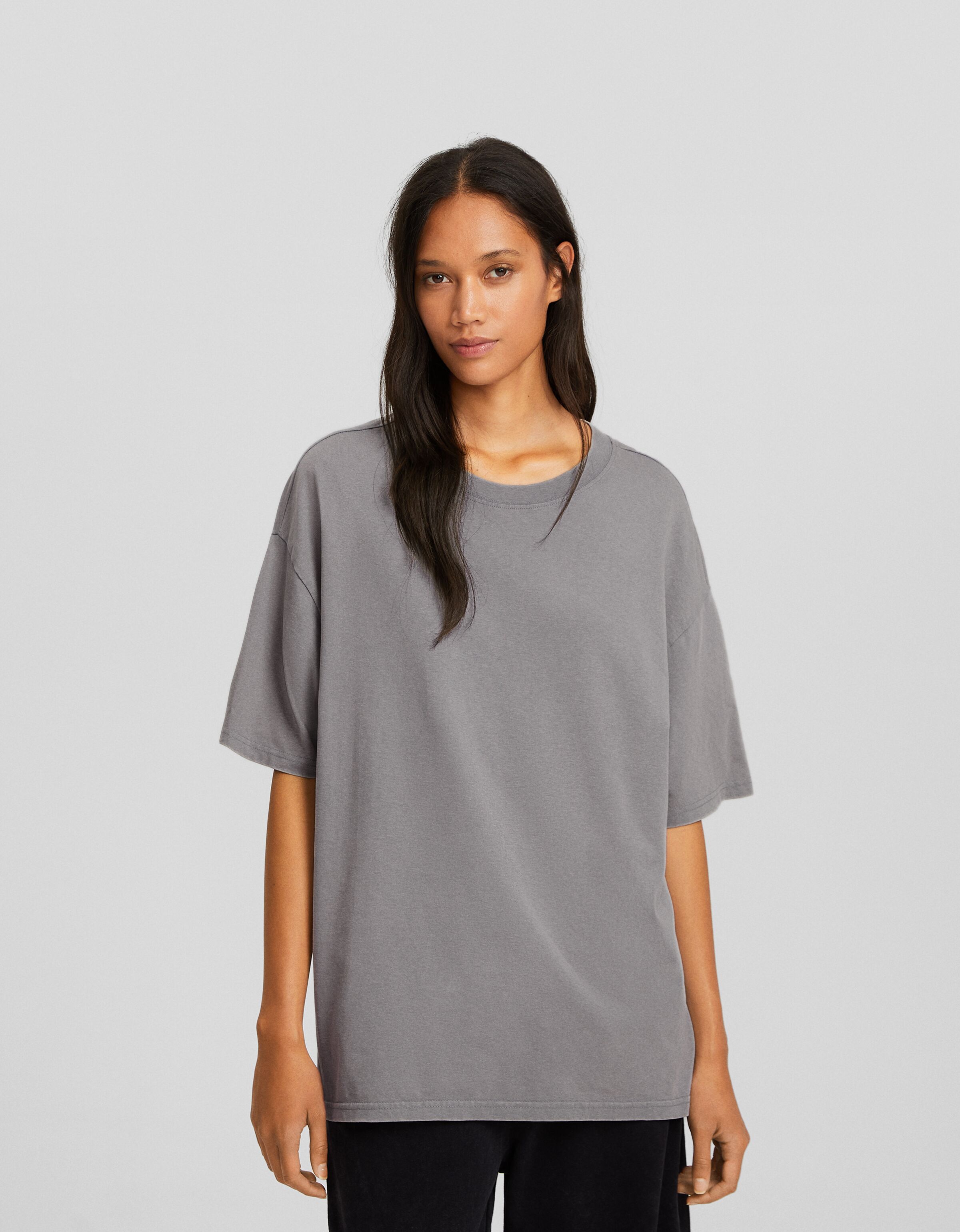 Oversize short sleeve T shirt Basics Women Bershka