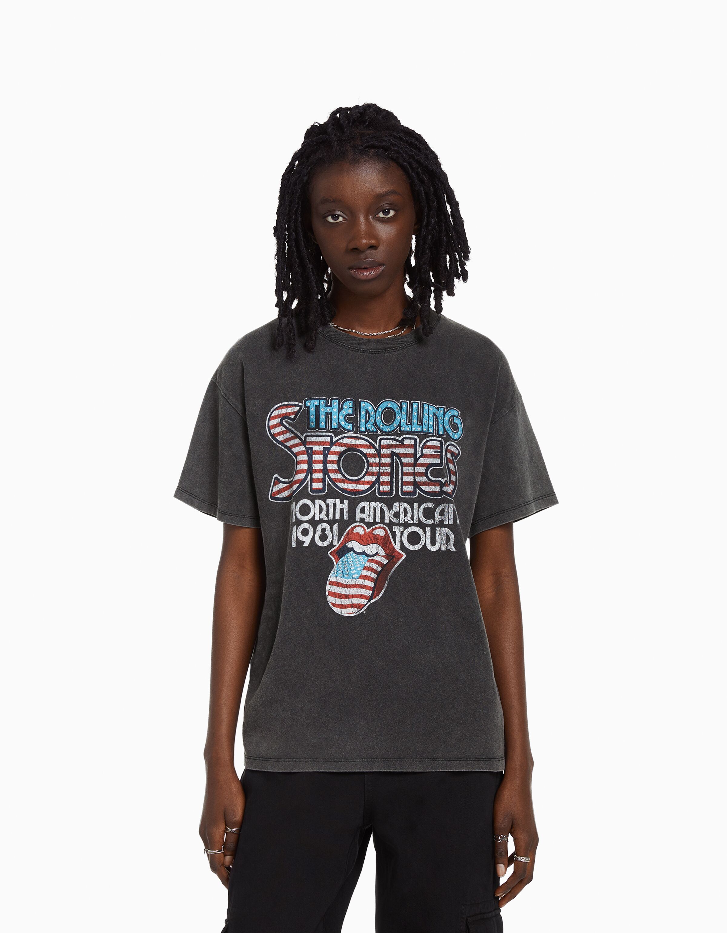 Camiseta Rolling Stones manga corta print Manga Corta BSK Teen