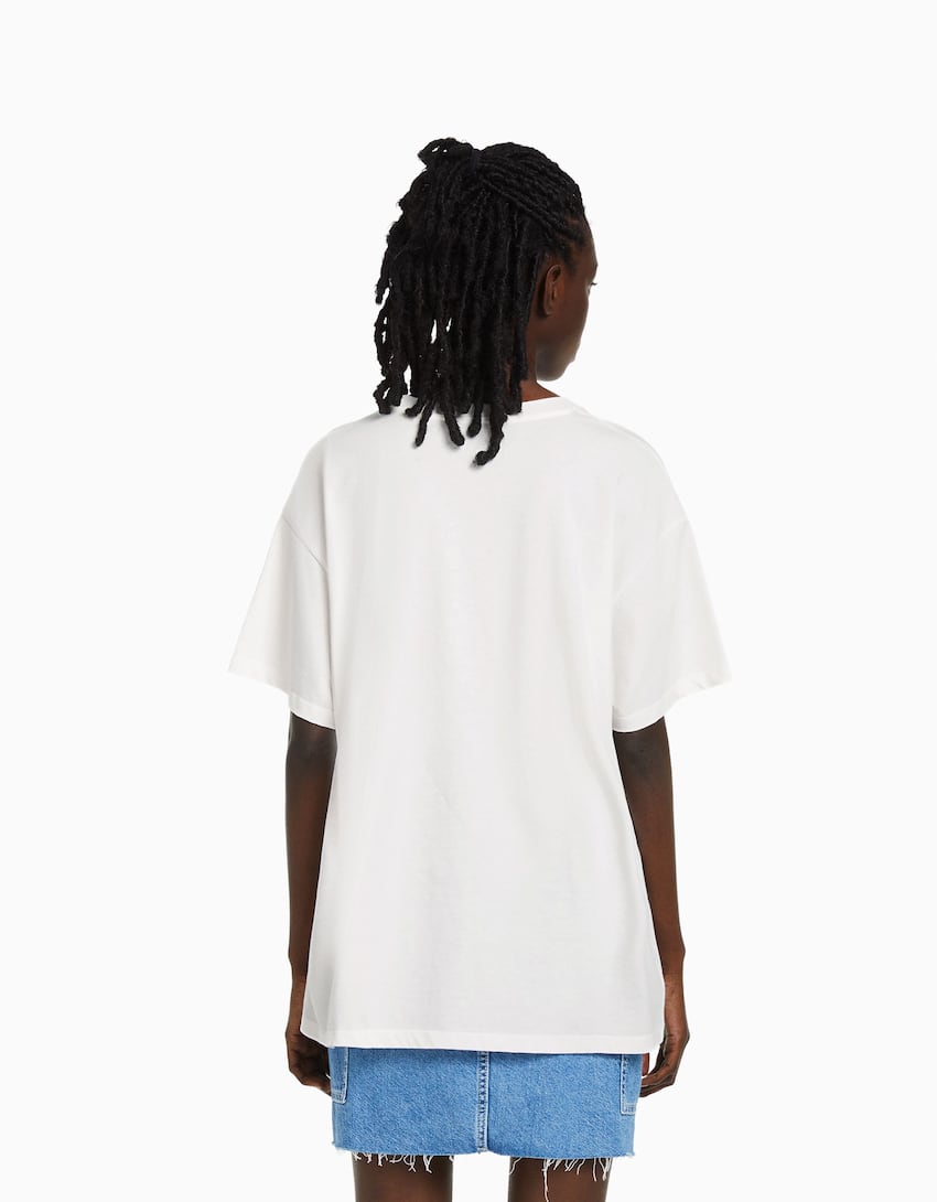 Tupac print short sleeve T-shirt-Off white-1