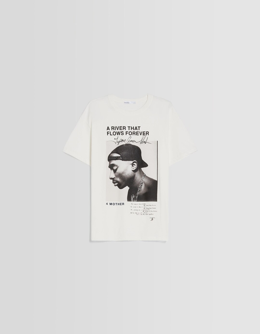 Tupac rašto marškinėliai trumpomis rankovėmis