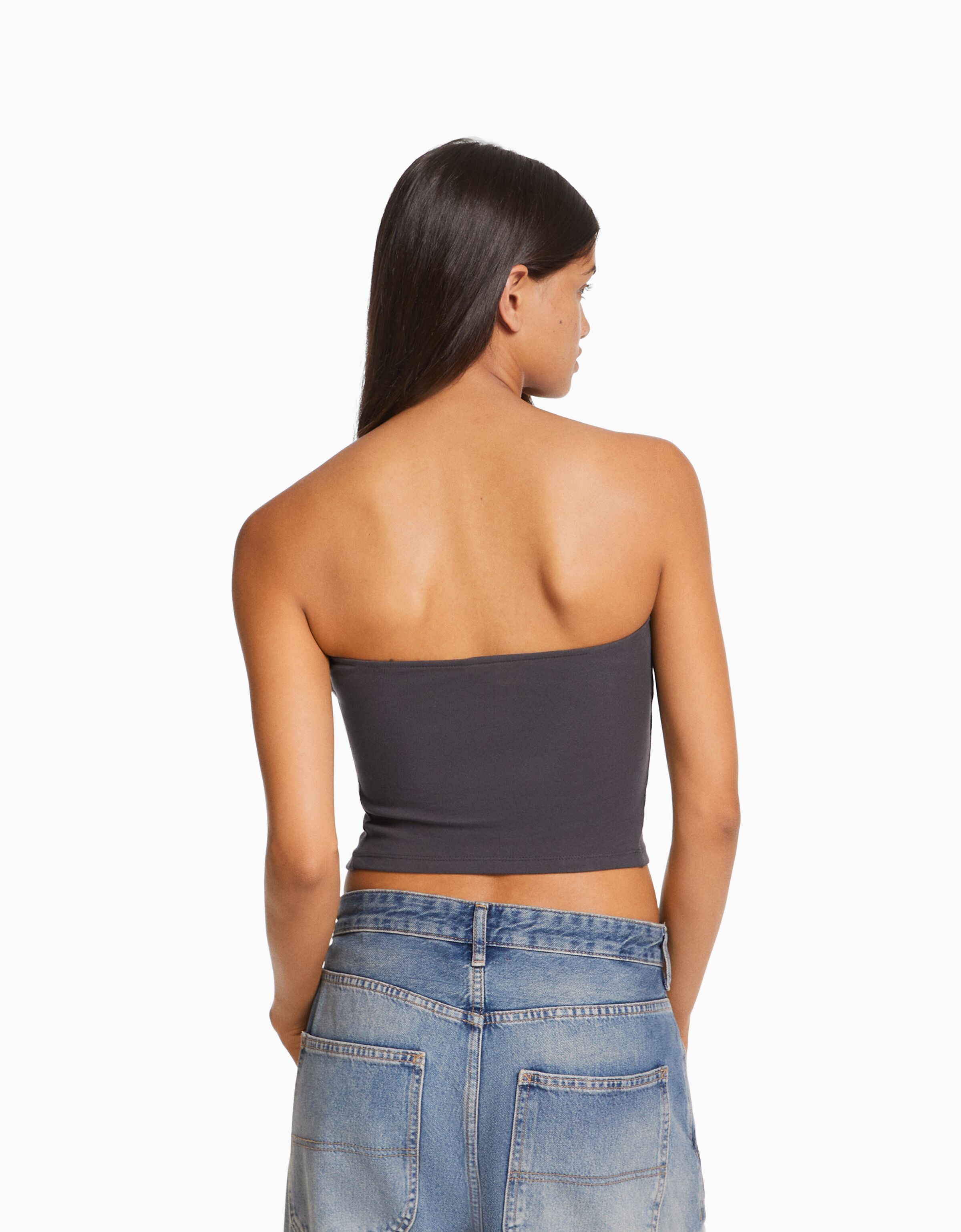 Bershka on sale strapless top