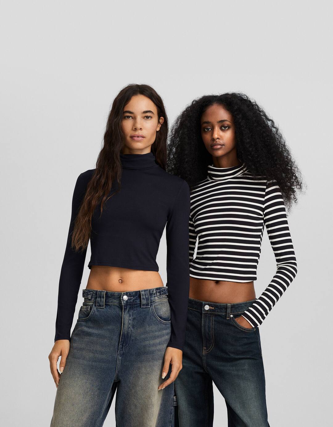 Pack of 2 long sleeve high collar T-shirts