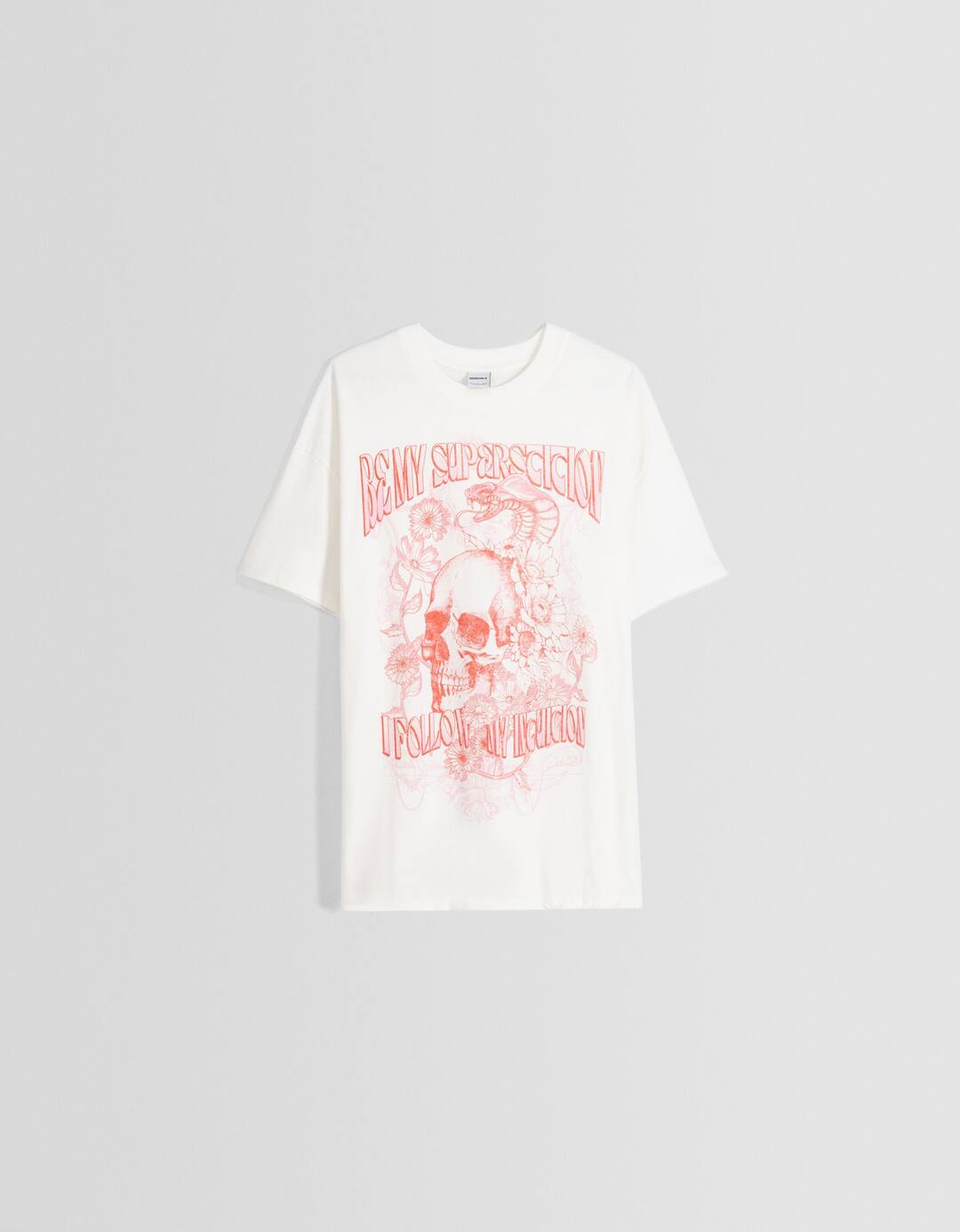 T-shirt de manga curta com estampado de caveira