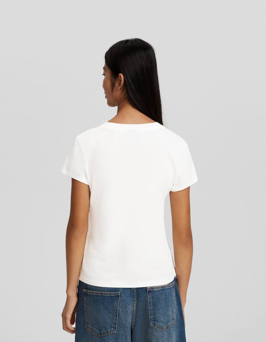 Short sleeve Ramones print T-shirt-Off white-1