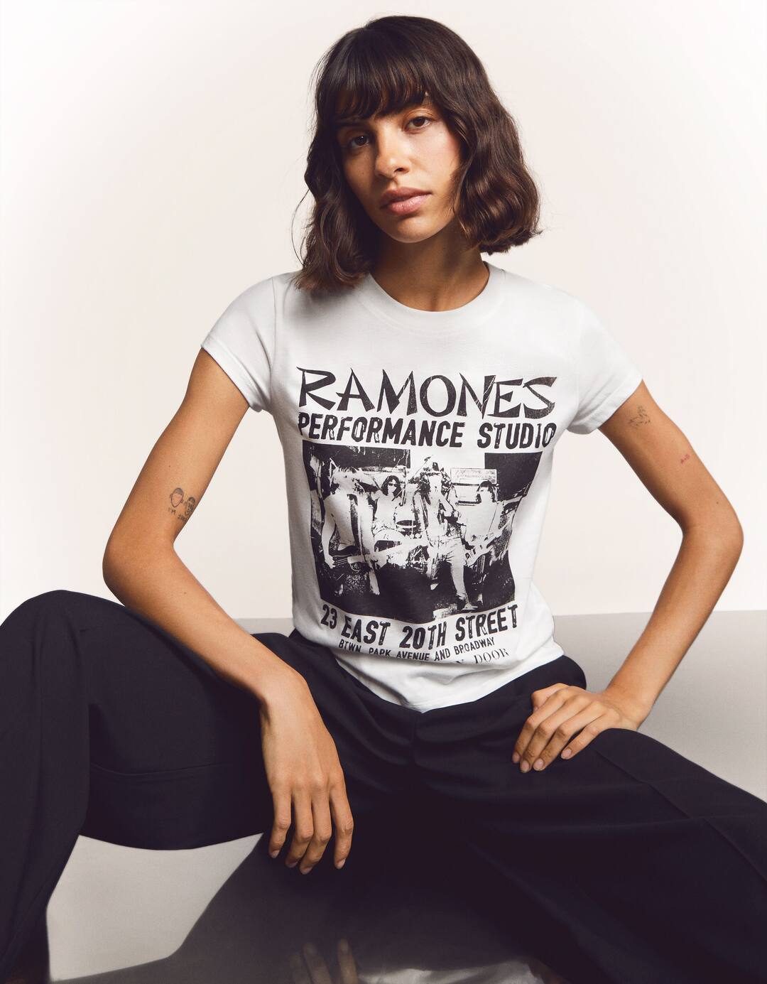 T-shirt Ramones de manga curta com estampado