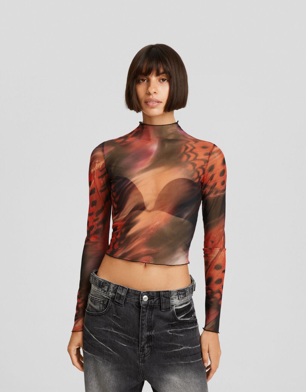 Bershka camisetas mujer deals manga larga