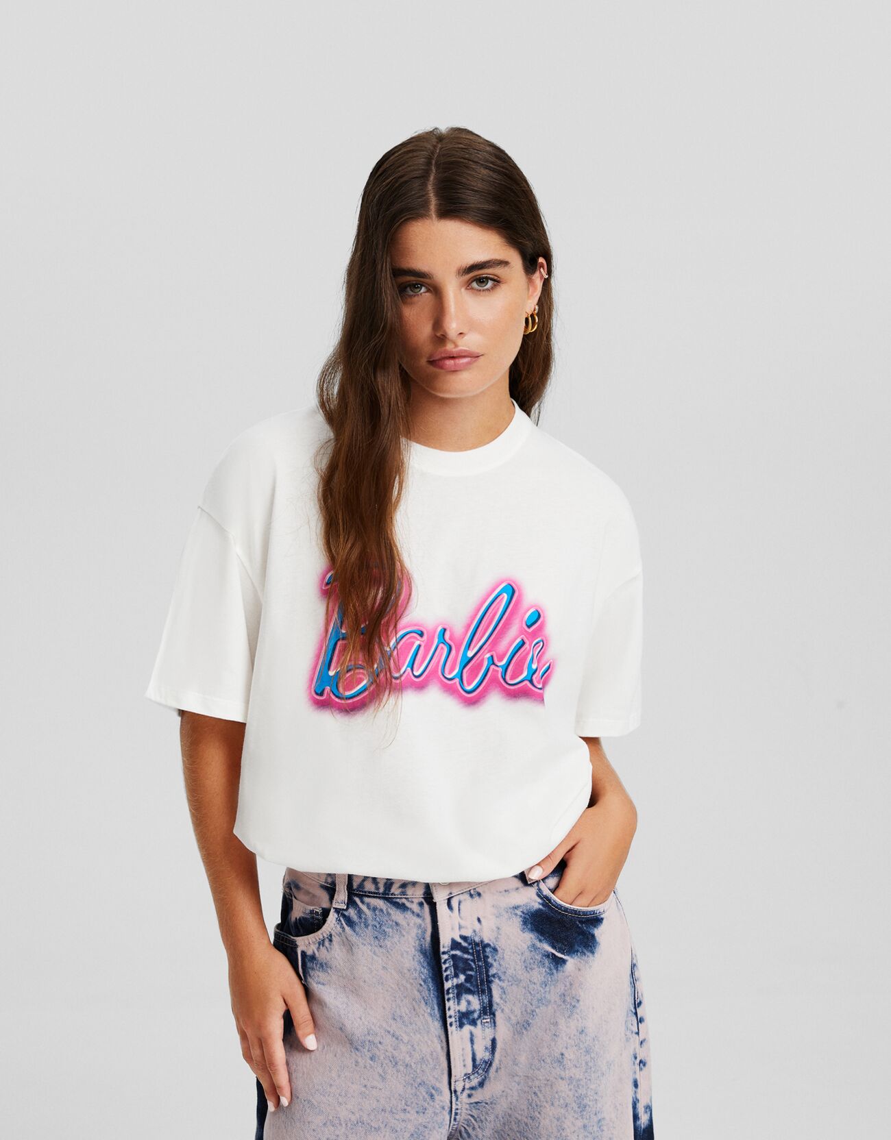 Barbie print short sleeve T shirt