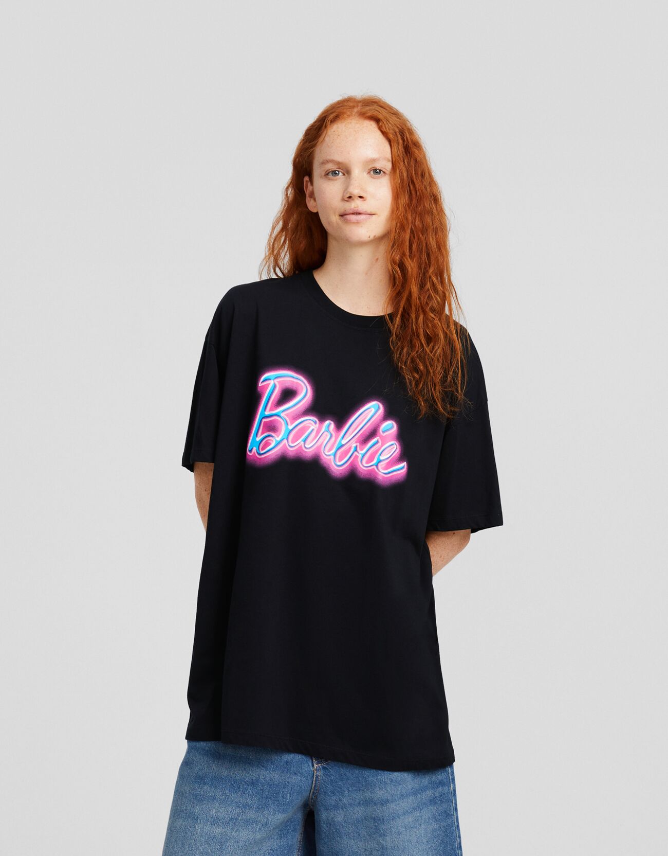 Barbie print short sleeve T shirt Women Bershka