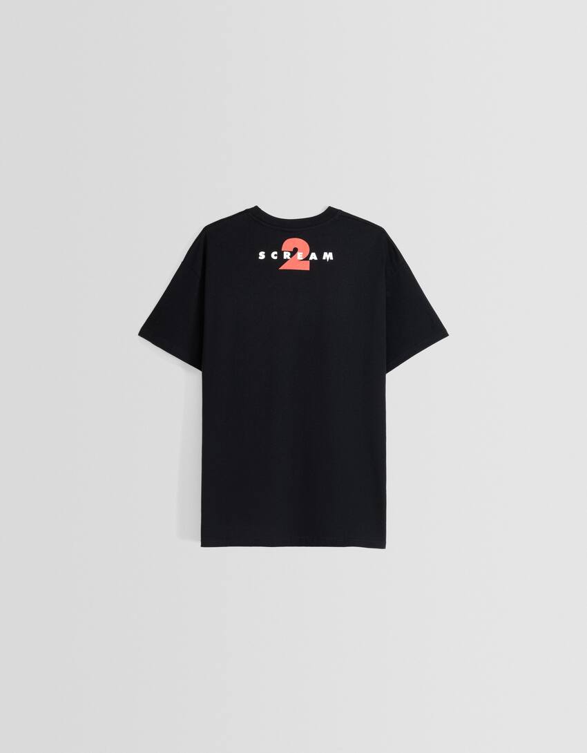 Short sleeve oversize Scream print T-shirt-Black-5
