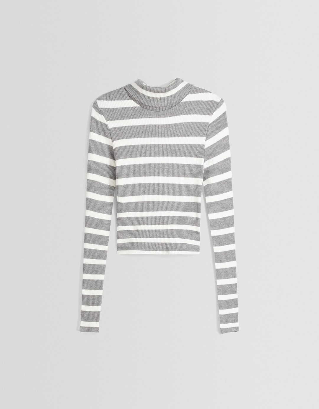 Striped high neck sweater
