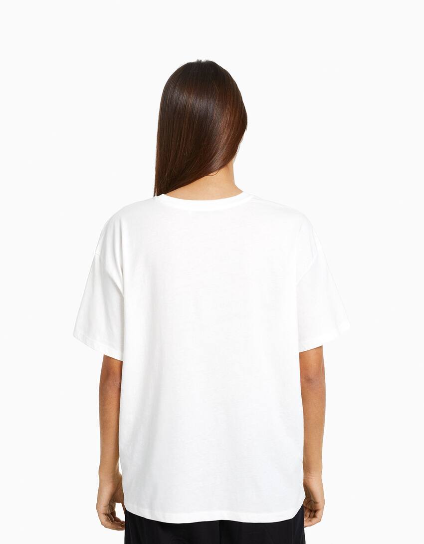 Short sleeve T-shirt with print-White-1