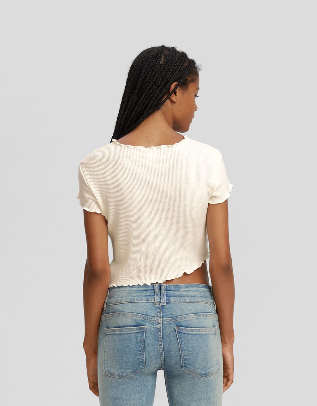 Camiseta manga corta print Mujer Bershka